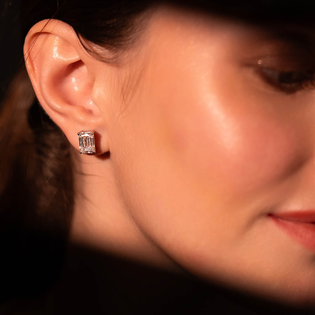 Patricia Solitaire Emerald Earrings-Dileti