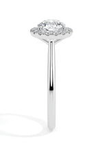 Patti Solitaire Halo Round Ring-Dileti