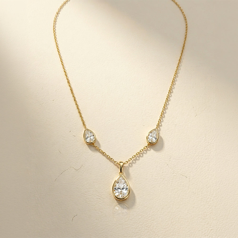 2.5 ctw Pear Pendant Necklace