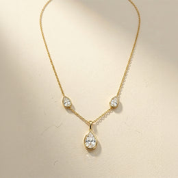 2.5 ctw Pear Pendant Necklace