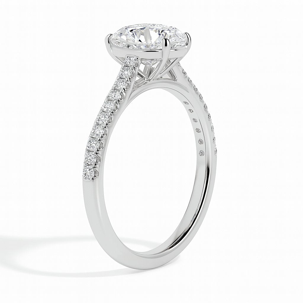 Penelope Solitaire Pave Heart Ring