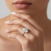 Philo Solitaire Pave Pear Ring