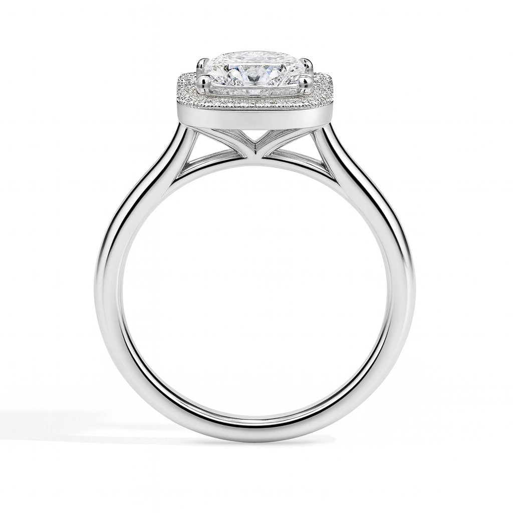 Playa Solitaire Halo Princess Ring