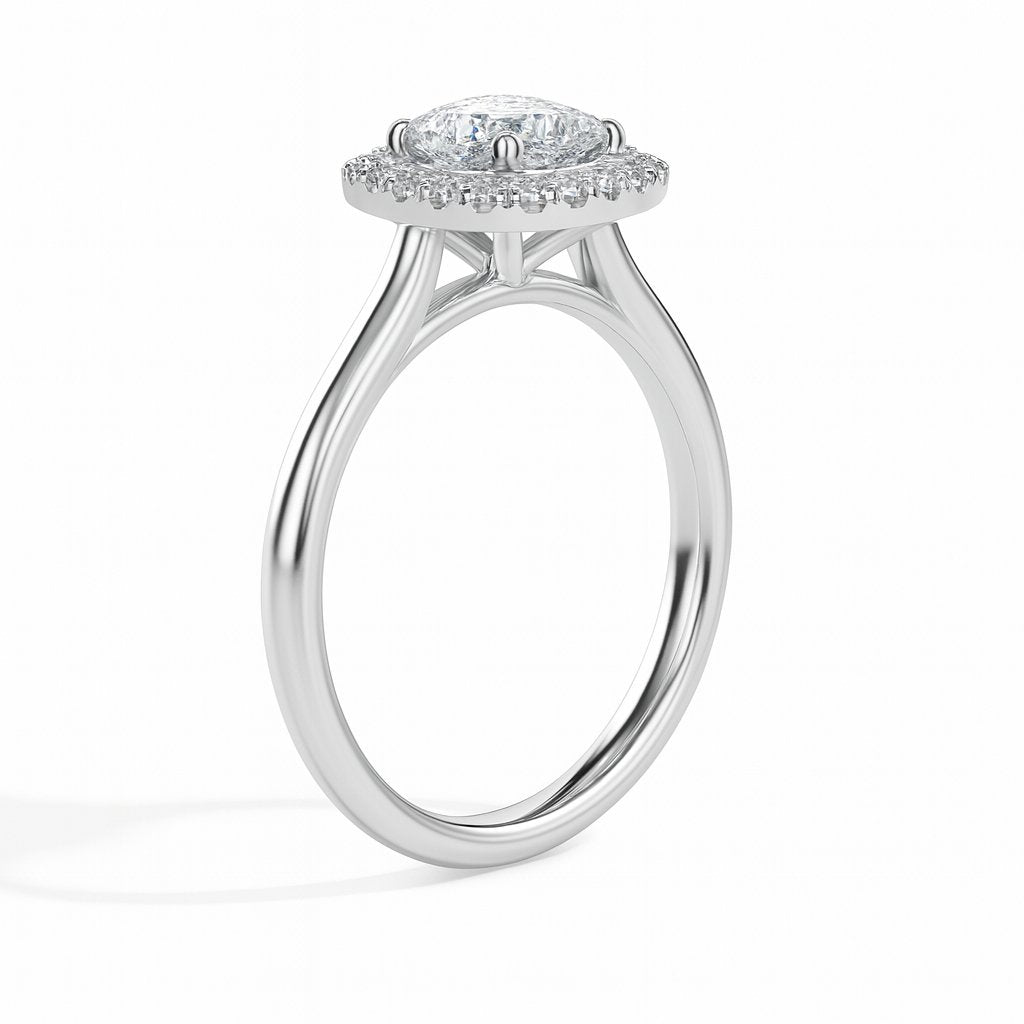 Prairie Solitaire Halo Cushion Ring