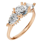 Accented Three Stone Ring - Round 5.5mm