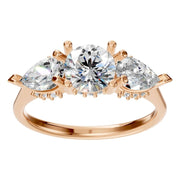 Accented Three Stone Ring - Round 5.5mm