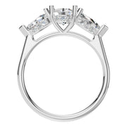 Accented Three Stone Ring - Round 5.5mm