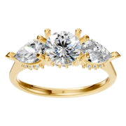Accented Three Stone Ring - Round 5.5mm