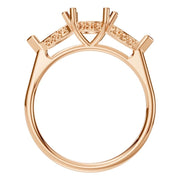 Accented Three Stone Ring - Round 5.5mm