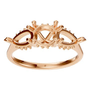 Accented Three Stone Ring - Round 5.5mm