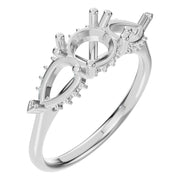 Accented Three Stone Ring - Round 5.5mm