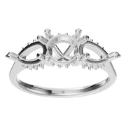 Accented Three Stone Ring - Round 5.5mm