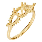 Accented Three Stone Ring - Round 5.5mm