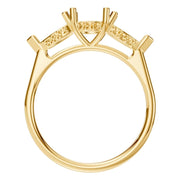 Accented Three Stone Ring - Round 5.5mm