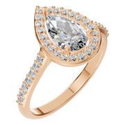 Accented Halo Ring - Pear 8x5mm