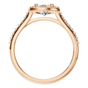 Accented Halo Ring - Pear 8x5mm