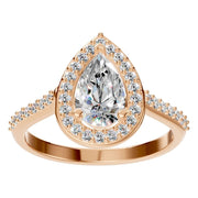 Accented Halo Ring - Pear 8x5mm