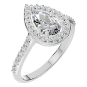 Accented Halo Ring - Pear 8x5mm