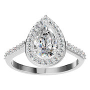 Accented Halo Ring - Pear 8x5mm