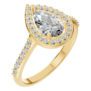 Accented Halo Ring - Pear 8x5mm