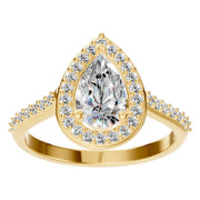 Accented Halo Ring - Pear 8x5mm