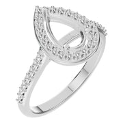 Accented Halo Ring - Pear 8x5mm