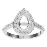 Accented Halo Ring - Pear 8x5mm