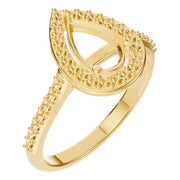Accented Halo Ring - Pear 8x5mm