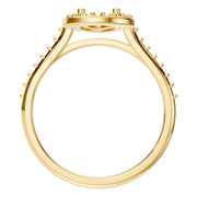 Accented Halo Ring - Pear 8x5mm