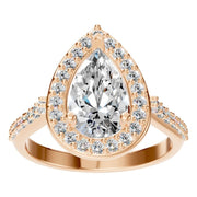 Accented Halo Ring - Pear 10x6mm