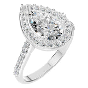 Accented Halo Ring - Pear 10x6mm