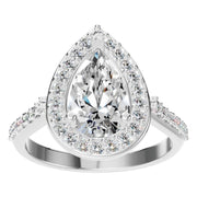 Accented Halo Ring - Pear 10x6mm
