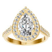 Accented Halo Ring - Pear 10x6mm