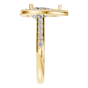 Accented Halo Ring - Pear 10x6mm