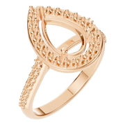 Accented Halo Ring - Pear 10x6mm