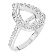 Accented Halo Ring - Pear 10x6mm