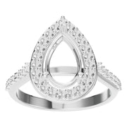 Accented Halo Ring - Pear 10x6mm