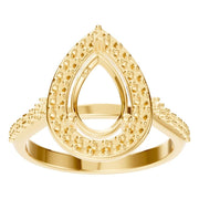 Accented Halo Ring - Pear 10x6mm