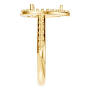 Accented Halo Ring - Pear 10x6mm