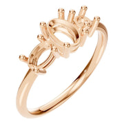 Three Stone Ring - Oval 6x4mm