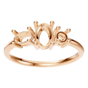 Three Stone Ring - Oval 6x4mm