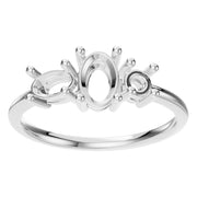 Three Stone Ring - Oval 6x4mm