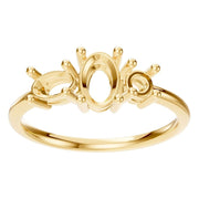 Three Stone Ring - Oval 6x4mm