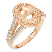 Accented Halo Ring - Oval 8x5.5mm