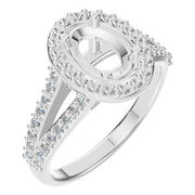 Accented Halo Ring - Oval 8x5.5mm
