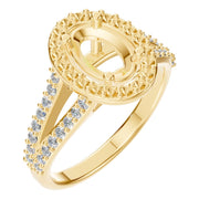 Accented Halo Ring - Oval 8x5.5mm