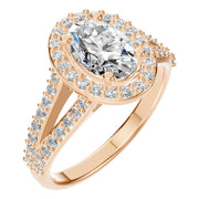 Accented Halo Ring - Oval 8x5.5mm