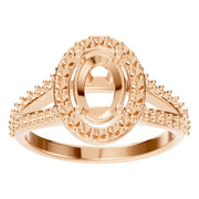 Accented Halo Ring - Oval 8x5.5mm