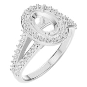 Accented Halo Ring - Oval 8x5.5mm