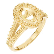 Accented Halo Ring - Oval 8x5.5mm